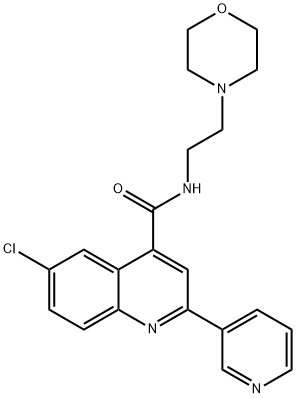 6-chloro-N-(2-morpholin-4-ylethyl)-2-pyridin-3-ylquinoline-4-carboxamide Struktur