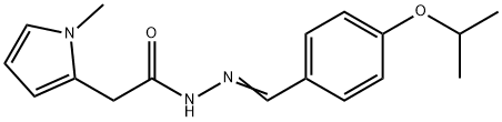 2-(1-methylpyrrol-2-yl)-N-[(E)-(4-propan-2-yloxyphenyl)methylideneamino]acetamide Struktur