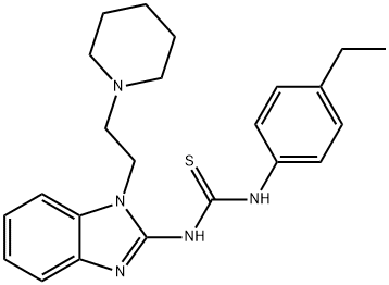 1-(4-ethylphenyl)-3-[1-(2-piperidin-1-ylethyl)benzimidazol-2-yl]thiourea Struktur