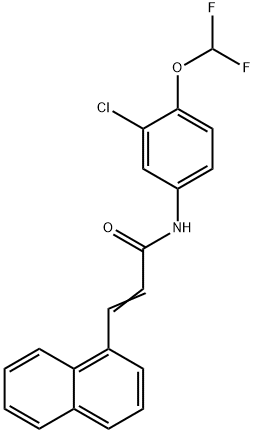 (E)-N-[3-chloro-4-(difluoromethoxy)phenyl]-3-naphthalen-1-ylprop-2-enamide Struktur