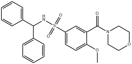 N-benzhydryl-4-methoxy-3-(morpholine-4-carbonyl)benzenesulfonamide Struktur