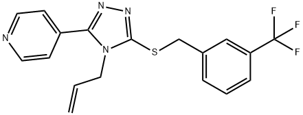 4-[4-prop-2-enyl-5-[[3-(trifluoromethyl)phenyl]methylsulfanyl]-1,2,4-triazol-3-yl]pyridine Struktur