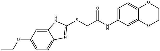 N-(2,3-dihydro-1,4-benzodioxin-6-yl)-2-[(6-ethoxy-1H-benzimidazol-2-yl)sulfanyl]acetamide Struktur