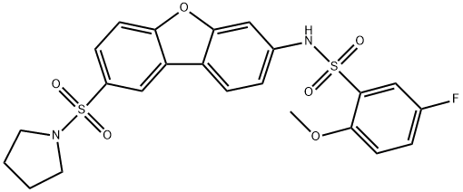 5-fluoro-2-methoxy-N-(8-pyrrolidin-1-ylsulfonyldibenzofuran-3-yl)benzenesulfonamide Struktur