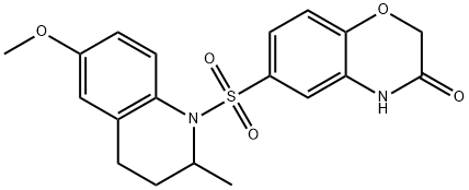 6-[(6-methoxy-2-methyl-3,4-dihydro-2H-quinolin-1-yl)sulfonyl]-4H-1,4-benzoxazin-3-one Struktur