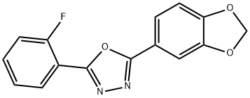 2-(1,3-benzodioxol-5-yl)-5-(2-fluorophenyl)-1,3,4-oxadiazole Struktur