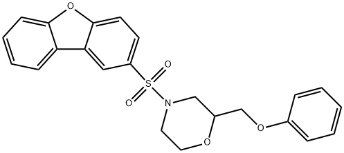 4-dibenzofuran-2-ylsulfonyl-2-(phenoxymethyl)morpholine Struktur