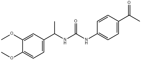 1-(4-acetylphenyl)-3-[1-(3,4-dimethoxyphenyl)ethyl]urea Struktur