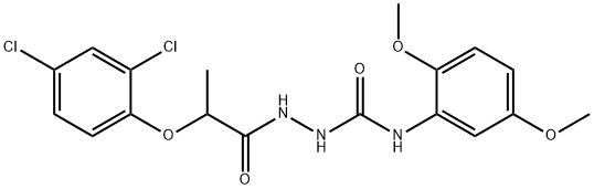 1-[2-(2,4-dichlorophenoxy)propanoylamino]-3-(2,5-dimethoxyphenyl)urea Struktur