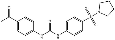 1-(4-acetylphenyl)-3-(4-pyrrolidin-1-ylsulfonylphenyl)urea Struktur