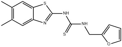 1-(5,6-dimethyl-1,3-benzothiazol-2-yl)-3-(furan-2-ylmethyl)thiourea Struktur