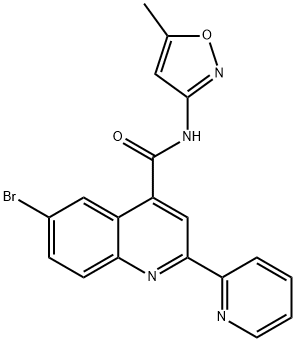 6-bromo-N-(5-methyl-1,2-oxazol-3-yl)-2-pyridin-2-ylquinoline-4-carboxamide Struktur