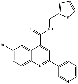 6-bromo-2-pyridin-3-yl-N-(thiophen-2-ylmethyl)quinoline-4-carboxamide Struktur