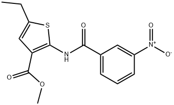 methyl 5-ethyl-2-[(3-nitrobenzoyl)amino]thiophene-3-carboxylate Struktur