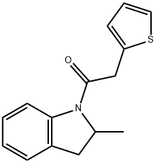 1-(2-methyl-2,3-dihydroindol-1-yl)-2-thiophen-2-ylethanone Struktur