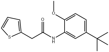 N-(5-tert-butyl-2-methoxyphenyl)-2-thiophen-2-ylacetamide Struktur