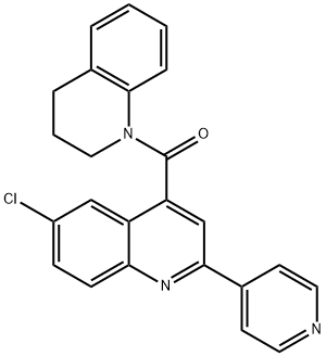 (6-chloro-2-pyridin-4-ylquinolin-4-yl)-(3,4-dihydro-2H-quinolin-1-yl)methanone Struktur