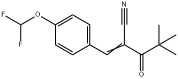 (2Z)-2-[[4-(difluoromethoxy)phenyl]methylidene]-4,4-dimethyl-3-oxopentanenitrile Struktur