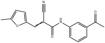 (E)-N-(3-acetylphenyl)-2-cyano-3-(5-methylfuran-2-yl)prop-2-enamide Struktur