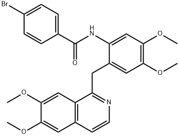 4-bromo-N-[2-[(6,7-dimethoxyisoquinolin-1-yl)methyl]-4,5-dimethoxyphenyl]benzamide Struktur