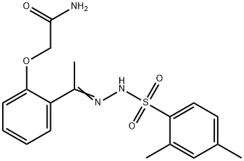 2-[2-[(E)-N-[(2,4-dimethylphenyl)sulfonylamino]-C-methylcarbonimidoyl]phenoxy]acetamide Struktur