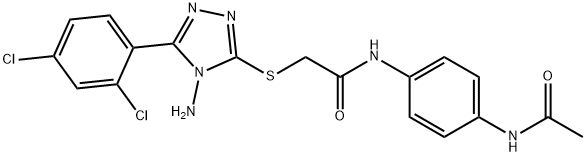 N-(4-acetamidophenyl)-2-[[4-amino-5-(2,4-dichlorophenyl)-1,2,4-triazol-3-yl]sulfanyl]acetamide Struktur