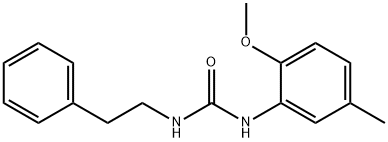 1-(2-methoxy-5-methylphenyl)-3-(2-phenylethyl)urea Struktur