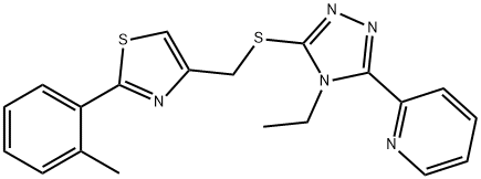 4-[(4-ethyl-5-pyridin-2-yl-1,2,4-triazol-3-yl)sulfanylmethyl]-2-(2-methylphenyl)-1,3-thiazole Struktur