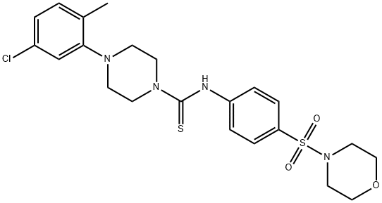 4-(5-chloro-2-methylphenyl)-N-(4-morpholin-4-ylsulfonylphenyl)piperazine-1-carbothioamide Struktur