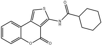 N-(4-oxothieno[3,4-c]chromen-3-yl)cyclohexanecarboxamide Struktur