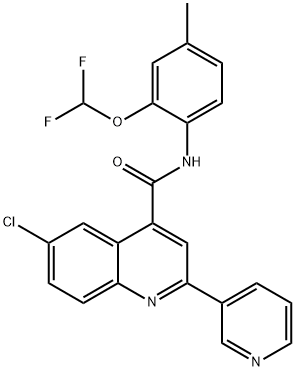 6-chloro-N-[2-(difluoromethoxy)-4-methylphenyl]-2-pyridin-3-ylquinoline-4-carboxamide Struktur