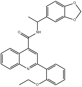 N-[1-(1,3-benzodioxol-5-yl)ethyl]-2-(2-ethoxyphenyl)quinoline-4-carboxamide Struktur