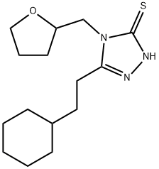 3-(2-cyclohexylethyl)-4-(oxolan-2-ylmethyl)-1H-1,2,4-triazole-5-thione Struktur