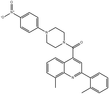 [8-methyl-2-(2-methylphenyl)quinolin-4-yl]-[4-(4-nitrophenyl)piperazin-1-yl]methanone Struktur