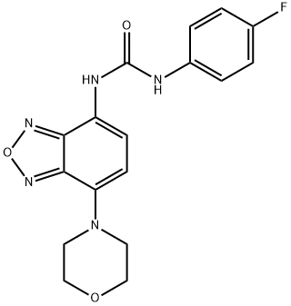 1-(4-fluorophenyl)-3-(4-morpholin-4-yl-2,1,3-benzoxadiazol-7-yl)urea Struktur