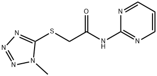 2-(1-methyltetrazol-5-yl)sulfanyl-N-pyrimidin-2-ylacetamide Struktur