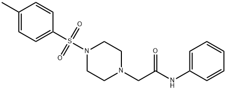 2-[4-(4-methylphenyl)sulfonylpiperazin-1-yl]-N-phenylacetamide Struktur