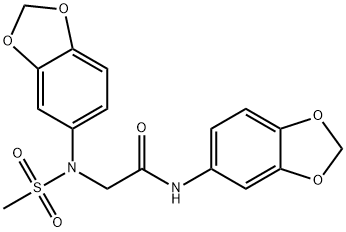 N-(1,3-benzodioxol-5-yl)-2-[1,3-benzodioxol-5-yl(methylsulfonyl)amino]acetamide Struktur