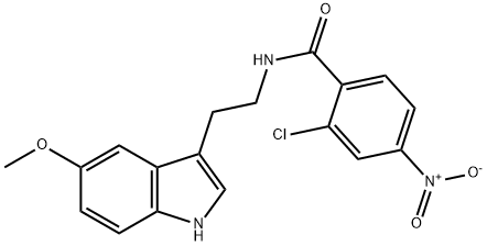 2-chloro-N-[2-(5-methoxy-1H-indol-3-yl)ethyl]-4-nitrobenzamide Struktur