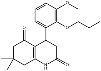 4-(3-methoxy-2-propoxyphenyl)-7,7-dimethyl-3,4,6,8-tetrahydro-1H-quinoline-2,5-dione Struktur