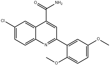 6-chloro-2-(2,5-dimethoxyphenyl)quinoline-4-carboxamide Struktur