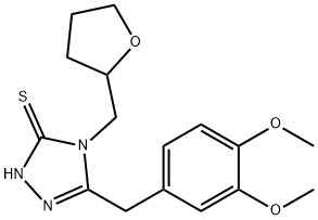 3-[(3,4-dimethoxyphenyl)methyl]-4-(oxolan-2-ylmethyl)-1H-1,2,4-triazole-5-thione Struktur