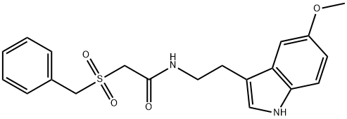 2-benzylsulfonyl-N-[2-(5-methoxy-1H-indol-3-yl)ethyl]acetamide Struktur