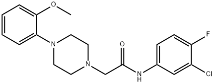 N-(3-chloro-4-fluorophenyl)-2-[4-(2-methoxyphenyl)piperazin-1-yl]acetamide Struktur