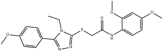 N-(2,4-dimethoxyphenyl)-2-[[4-ethyl-5-(4-methoxyphenyl)-1,2,4-triazol-3-yl]sulfanyl]acetamide Struktur