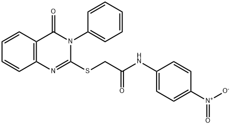 N-(4-nitrophenyl)-2-(4-oxo-3-phenylquinazolin-2-yl)sulfanylacetamide Struktur