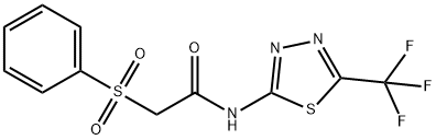 2-(benzenesulfonyl)-N-[5-(trifluoromethyl)-1,3,4-thiadiazol-2-yl]acetamide Struktur