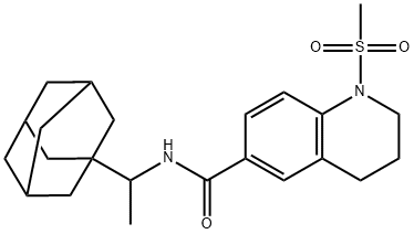 N-[1-(1-adamantyl)ethyl]-1-methylsulfonyl-3,4-dihydro-2H-quinoline-6-carboxamide Struktur