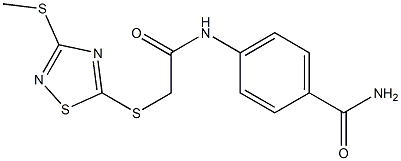 4-[[2-[(3-methylsulfanyl-1,2,4-thiadiazol-5-yl)sulfanyl]acetyl]amino]benzamide Struktur