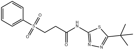 3-(benzenesulfonyl)-N-(5-tert-butyl-1,3,4-thiadiazol-2-yl)propanamide Struktur